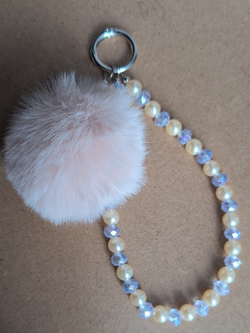 Beaded Faux Pearl Pom-Pom Charm